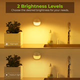 NEW Retails $80, AUVON Rechargeable Mini Motion Sensor Night Light, 2nd Gen Warm White LED Stick-On Closet Light with Dusk to Dawn Sensor, Adjustable Brightness for Wall, Stairs, Cabinet, Hallway (4 Pack)