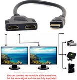 NEW Cablecc HDMI Male to 2 HDMI Female 1 In 2 Out Splitter Cable Adapter Converter