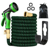 NEW Retails $66, 50-foot Expandable Garden Hose with 9 Functional Nozzles, Flexible Strong Water Hose with 3/4-inch Solid Brass Connectors and Double Latex Core
