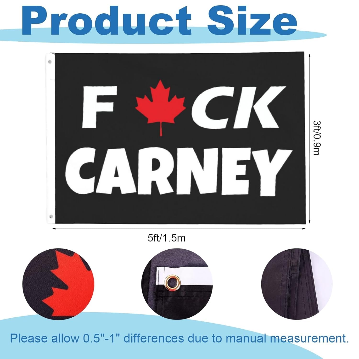 NEW F*uck C*ar*ney Flag 3x5 FT Canada Canadian Mark Carney Banner, Save Canada Flag Sign for Patio Garden Decor House Yard Gift Outdoor Indoor