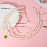 NEW Unisex Pearl Necklace Round Pearl Necklace with Charm Fashion Pearl Choker Necklace, 18-inch 8mm