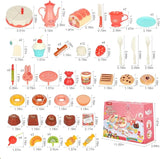 NEW 82Pcs DIY Cutting Birthday Cake Food Toys Pretend Playset-Light and Music with Candles, Dessert for Kids Toddlers