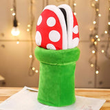 NEW Piranha Plants Plush Slippers Suit Winter Home Wear Cannibal Flower Slippers with Green Warp Pipe Plush for Women Men one size fits most