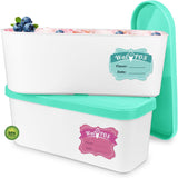 NEW Retails $58, 2 Pack Walfos Ice Cream Containers for Homemade Ice Cream - 1.6 Quart, Bonus Sealing Bands Keeping Silicone Lids Airtight, Reusable Ice Cream Tubs, Stackable Freezer Storage for Yogurt, Sorbet - Green
