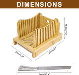 NEW Retails $40+, Mosomboo Bamboo Bread Slicer for Homemade Bread with Serrated Knife & Crumb Tray - Foldable Compact Bread Cutting Guide, Adjustable Bread Slicer, Bamboo Bread Cutter for Homemade Bread, Cakes, Bagels