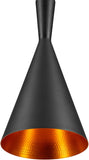 NEW IN BOX Globe Electric 63873 1-Light Hourglass Pendant, Matte Black, Gold Interior, Black Cord, Kitchen Island, Pendant Light Fixture, Adjustable Height, Home Décor Lighting, Home Decor, Bulb Not Included