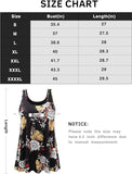 NEW ROSYLINE Women’s Tank Tops with Built in Shelf Bra Casual Flowy Swing Tank for Women Sleeveless, Black Floral, Sz XL