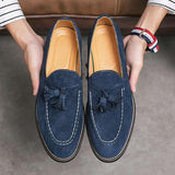 NEW Retails $73, Men's Oxford Leather Dress Shoes Genuine Leather Shoes Comfort Loafers Dress Shoes, Blue, Men's Sz 11