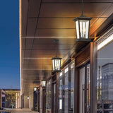 NEW Retails $297+, Smeike Large Outdoor Pendant Light, 2-Light Exterior Light Fixture for Porch Modern Outdoor Hanging Lantern Light in Matte Black Finish with Clear Glass