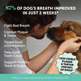 NEW Retails $50, Sealed Dog Breath Freshener Dental Powder - Teeth Cleaning Plaque Off + Tartar Remover for Dogs - Care Supplement Food Topper with Kelp, HMP + Postbiotics for Healthy Gums - Mint Flavor (60 Servings)