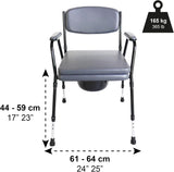 NEW Retails $250, PEPE Mobility Commode Chair for Seniors with Padded Frame (Up to 363 Lbs), Portable Toilet Bedside Bucket, Stool Adults, Chamber Pot Elderly