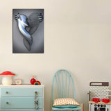 NEW Retails $45, Framed Love Heart 3D Black Canvas love heart gray-3d art wall Decor Black And White Picture Poster Prints Metal Sculpture Effect Modern Paintings For Couple Abstract Hug Wall Decor (16x24 inches)
