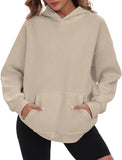 NEW Retails $60, Vidifid Womens Oversized Hoodie Pullover with Pocket, Light Coffee, Fits Medium