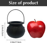 NEW Lshfwn 24 Pack Plastic Cauldron, Black Mini Witch Cauldron with Handle, Halloween Candy Cauldron Kettles, Plastic Candy Holder for Party Decoration Supplies St Patrick's Day