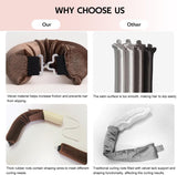 NEW Heatless Hair Curler, Heatless Curls Overnight Blowout Headband Rods, No Heat Velvet Jumbo Flexi Rods to Sleep in, Heatless Jumbo Flexi Soft Curling Rods for All Hair Types 4pcs brown