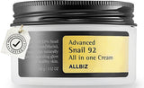 NEW ALLBIZ Snail 92 All In One Cream, Snail Mucin Advanced Moisturizer for Dry, Sensitive Skin, Snail Cream Daily Repair Face Gel Korean Skincare for Face (100G)