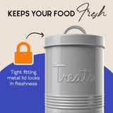 Retails $28+ NEW Amici Home Retro Treats Gray Canister, Grey-72, Large/72 oz, Grey