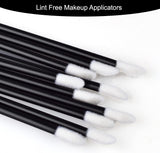 NEW 100Pcs Disposable Lip Brushes, Lip Brushes cotton swab Wands, Lipstick Applicator, Lint Free Makeup Applicators (Black)