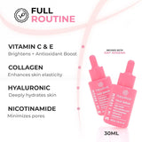 NEW Sealed Face Serum 5-in-1: Vitamin C, Hyaluronic Acid, Collagen, Nicotinamide & Vitamin E, Hydrates & Firms Skin, Lightweight & Quickly Absorbs, Fragrance-Free Serum for all Skin Types - 30ml, BB: 10/29
