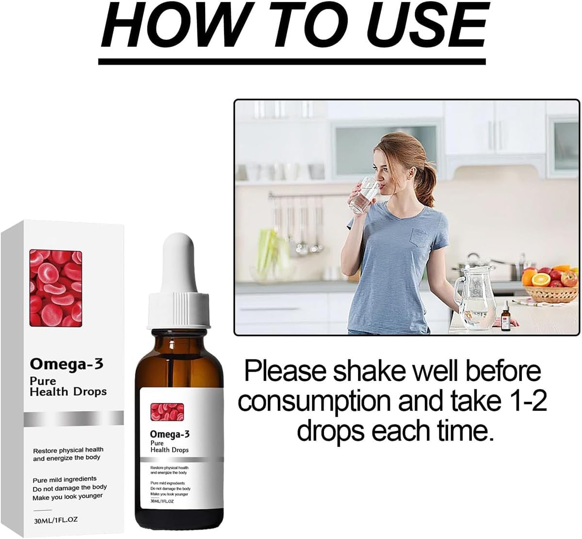 NEW Natravor Omega-3 Natural VasClear Drops,(1PCS) Solve All Your Blood Pressure Problems at Once! No side effects, safe for long term use - BB: 01/14/25