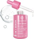 NEW Sealed Face Serum 5-in-1: Vitamin C, Hyaluronic Acid, Collagen, Nicotinamide & Vitamin E, Hydrates & Firms Skin, Lightweight & Quickly Absorbs, Fragrance-Free Serum for all Skin Types - 30ml, BB: 10/29