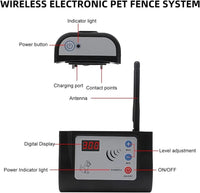 NEW Wireless Dog Fence, Outdoor Safe Electric Pet Containment System, Adjustable Radius Range Up to 990ft,Dog Boundary Container with Waterproof & Rechargeable Training Collars Receiver, For 2 Dogs, Retails $149