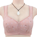 NEW Huilaibazo Daisy Bras for Older Women 2024 New Comfortable No Wire Bra Convenient Front Close Button Bras Everyday Bralette, Pink, Sz 40