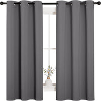 NEW NICETOWN Blackout Curtains 2 Panels for Bedroom- Thermal Insulated Grommet Blackout Curtains 63 Inches Long for Living Room/Kitchen Rideaux occultants (2 Panels, W42 x L63 -Inch, Grey)