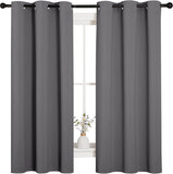 NEW NICETOWN Blackout Curtains 2 Panels for Bedroom- Thermal Insulated Grommet Blackout Curtains 63 Inches Long for Living Room/Kitchen Rideaux occultants (2 Panels, W42 x L63 -Inch, Grey)