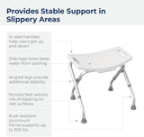 NEW Retails $77, Drive Medical Folding Shower Chair Without back, 1 count, White
