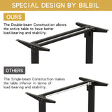 NEW in box! Retails $230 Jceet Adjustable Height Electric Sit/Standing Desk, 55 x 24 Inch Sit Stand Computer Desk with Lockable Casters, Stand Up Desk Table for Home Office, Black Frame/Rustic Brown + Black Top!