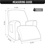 NEW TAOCOCO Recliner Cover 4-Pieces, Recliner Stretch Sofa Slipcover, Recliner Cover 1 Seater, Couch Protector Soft, Furniture Protector Covers with Elastic, Chair Covers Jacquard Pattern (Black)