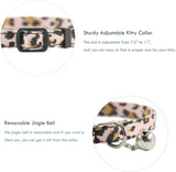 NEW Breakaway Cat Collars with Bell, Set of 3, Durable & Safe Cute Kitten Collars Safety Adjustable Kitty Collar for Cat Puppy 7.5-11in (Leopard)