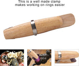 NEW Wood Ring Clamp for Jewelry Making, Wood Jewelry Clamp Jewelers Holder Jewelry Making Benchwork Jewelers Holder Wood Tweezers Professional Hand Tool 19 x 5 x 3.5cm