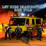 NEW ViiKONDO Action Figure Playset 1/18 Scale 4pcs US Firefighter 3.75inch Figurine Firemen Accessory