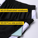 NEW Men's Tear Away Basketball Pants Post Surgery Side Split Snap Button Sweatpants Track Pants, Grey/White, Sz XL