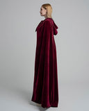 NEW LuckyMjmy Women's Velvet Cloak Renaissance Wedding Cape Red Wine Lined with Black Satin Full Lined, Retails $43