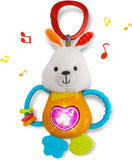 NEW KiddoLab Bunny Teething Toy for Infants & Babies - Sensory Chew & Fine Motor Skills Rattle Toy - For Ages 3 Months+
