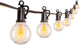 NEW AmazonBasics Outdoor String Lights 25 Feet G40 Globe Patio Lights with 27 Edison Glass Bulbs(2 Spare), Waterproof Connectable Hanging Light for Backyard Porch Balcony Party Decor, E12 Socket Base, Black