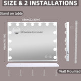 NEW Retails $140, Hansong Bluetooth Vanity Mirror with Lights Hollywood Makeup Mirror with 15 LED Bulbs Lighted Vanity Mirror with Bluetooth 3 Lighting Modes White, 23x18"