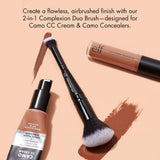 NEW e.l.f. Complexion Duo Brush, Makeup Brush For Applying Foundation & Concealer, Creates An Airbrushed Finish, Made With Vegan, Cruelty-Free Bristles