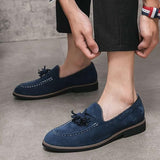 NEW Retails $73, Men's Oxford Leather Dress Shoes Genuine Leather Shoes Comfort Loafers Dress Shoes, Blue, Men's Sz 11