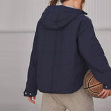 NEW Women's Oversized Hooded Puffer Jacket Quilted Lightweight Long Sleeve Coat Winter Warm Padded Pullover, Sz S, Black