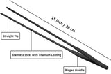 NEW 15" Aquarium Tweezers, Anti-rust Long Aquascaping Tools, Stainless Steel Feeding Tongs, Straight and Curved Forceps Nippers, Perfect for Planted Aquarium Fish Tank Reef Tank and Terrarium - Set of Two