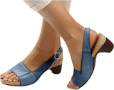 NEW OMIREL Orthopedic Sandals for Women Anti-Slip Breathable Sandal Slip on Flip Flops Comfortable Walking Sandals with Arch Support Wedge Sandals, Blue, Sz 9