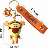 NEW Anime Silicone Keychain, Cartoon Silica Gel Key Ring for Women, Men, Tigger