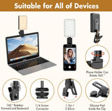 NEW PIDINUK Selfie Light for iPhone,Portable Phone Clip on Light,Rechargeable LED Ring Light for Phone,Video Recording,Camera,Laptop,TikTok,Tablet,Vlog,Computer,5 Lighting Modes,80 LED High Power