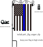 NEW RUSS Garden Flag Stand Holder Pole 0.24 Inch Diameter, 1.1 Pound With Stopper and Anti-Wind Clip - Holds Flags Up to 14.5" Width, Keeps Flags From Flying Away in High Winds