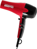 NEW Red by Kiss 2200 Pro Tourmaline Ceramic Blow Dryer, 3 Bonus Detangler Piks Included