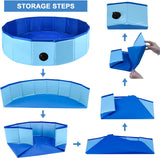 NEW Dog Pool, 32x8Inch Foldable Pet Pool, Small Portable PVC Dog Swimming Pool, Folding Dog Cat Bath Tub Indoor Collapsible Ball Pit for Dogs Puppies (32x8Inch, Blue)
